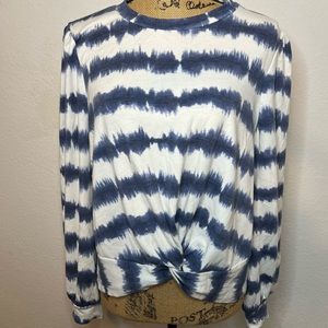Meraki Tie Dye look striped long sleeve top medium
